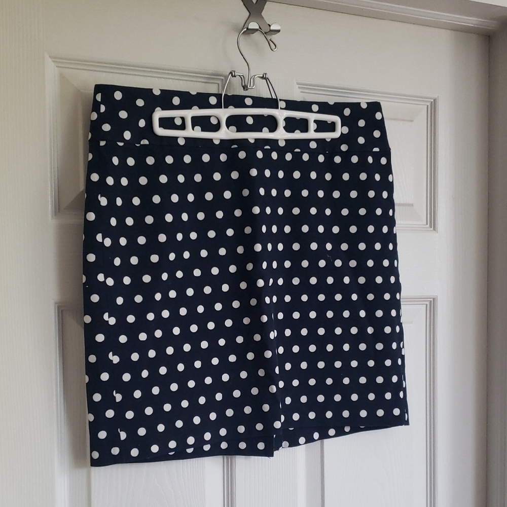 Banana Republic Dark Blue Polka Dot Skirt